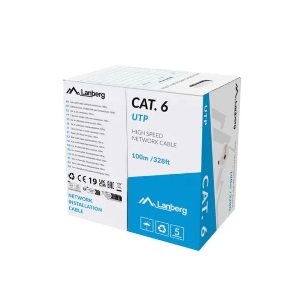 Lanberg LCU6-11CU-0100-S cable de red Gris 100 m Cat6 U/UTP (UTP)