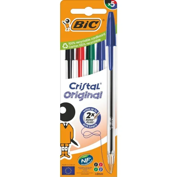 BIC 516346 bolígrafo Negro, Azul, Verde, Rojo Medio 5 pieza(s)
