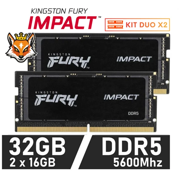 Kingston FURY Impact SO-DIMM DDR5 5600MHz 32GB 2x16 GB CL40