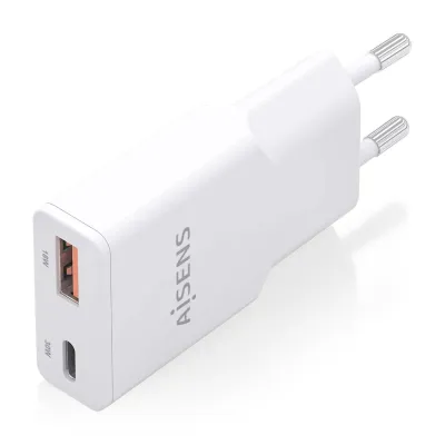 AISENS ASCH-30W2P046-W Cargador GaN Doble x2 USB-C + USB-A 30W AISENS ASCH-30W2P046-W Cargador GaN Doble x2 USB-C + USB-A 30W