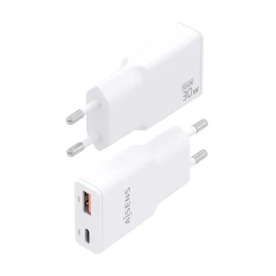 AISENS ASCH-30W2P046-W Cargador GaN Doble x2 USB-C + USB-A 30W AISENS ASCH-30W2P046-W Cargador GaN Doble x2 USB-C + USB-A 30W