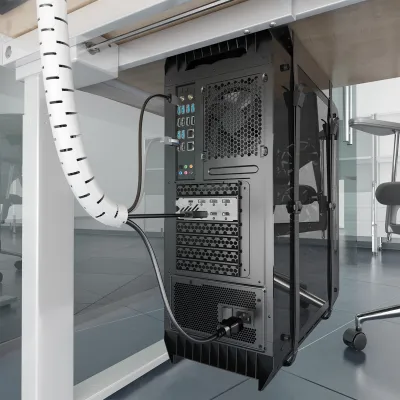AISENS Organizador de Cable en Espiral de 25mm y 2m en Blanco