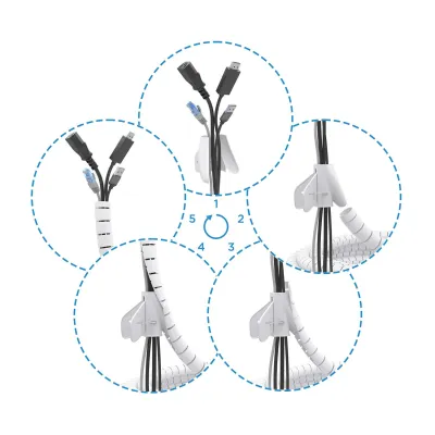 AISENS Organizador de Cable en Espiral de 25mm y 3m en Blanco