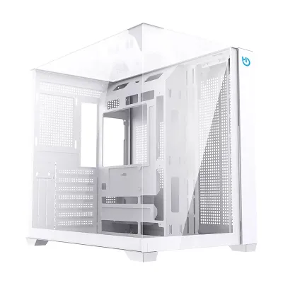 Hiditec SKY Caja Gaming Blanca Visión panorámica 3D de cristal Hiditec SKY Caja Gaming Blanca Visión panorámica 3D de cristal