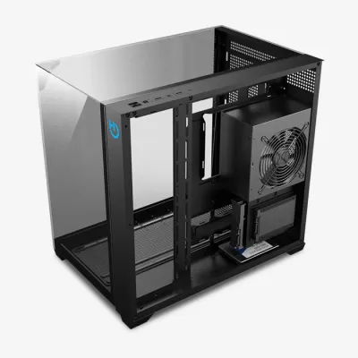 Hiditec SKY Caja Gaming Negra Visión panorámica 3D de cristal Hiditec SKY Caja Gaming Negra Visión panorámica 3D de cristal