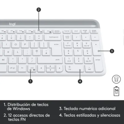 Logitech MK470 Slim Combo Teclado + Ratón Inalámbricos Blanco Logitech MK470 Slim Combo Teclado + Ratón Inalámbricos Blanco