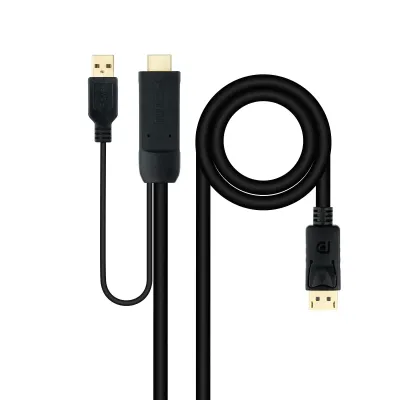 Nanocable Cable Conversor HDMI 2.0 a DisplayPort V1.2 1.8m Negro