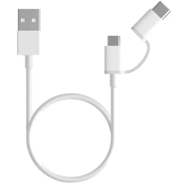 Xiaomi Cable USB a Micro USB con Adaptador USB-C 1m Blanco