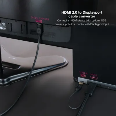 Nanocable Cable Conversor HDMI 2.0 a DisplayPort V1.2 1.8m Negro