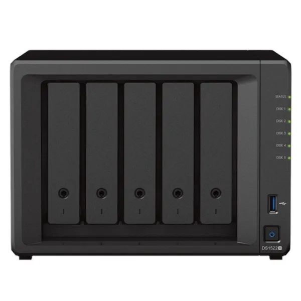 NAS Synology Diskstation DS1522+/ 5 Bahía 3.5'- 2.5'/ 16GB DDR4/ Formato Torre