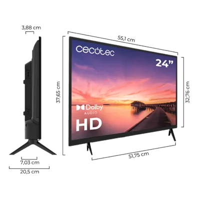 Cecotec TV 24" LED HD Series 0024 HDMI/USB/Dolby - SIN WiFi