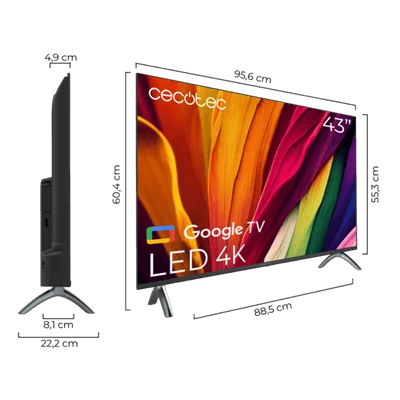 Cecotec TV 43" 4K UHD A4 series ALU40043 HDR10 Google TV Wifi