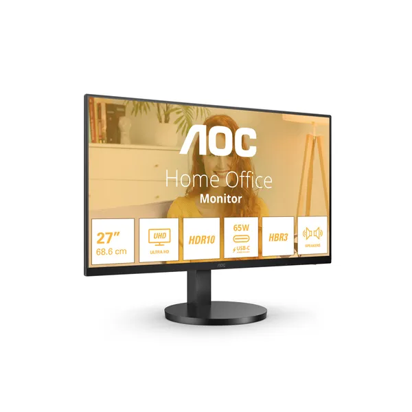 AOC B3 U27B3CF pantalla para PC 68,6 cm (27") 3840 x 2160 Pixeles 4K Ultra HD LCD Negro