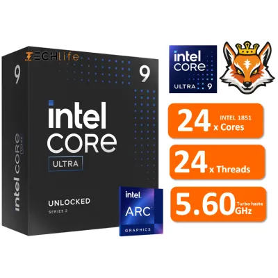 Intel Core Ultra 9 285 con IA de 24x Cores 2.5/5.6GHz Gráficos