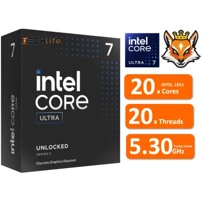 Intel Core Ultra 7 265F con IA de 20x Cores 2.4/5.3GHz