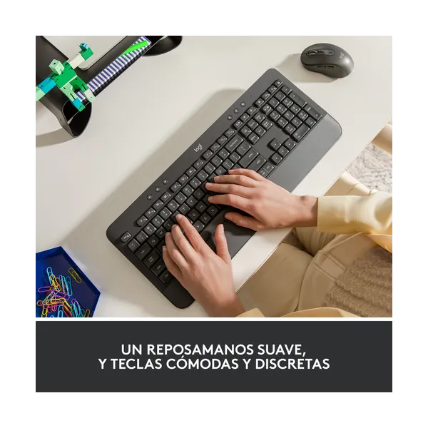 Logitech Signature K650 teclado Oficina RF Wireless + Bluetooth QWERTY Español Grafito