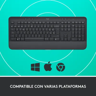 Logitech Signature K650 teclado Oficina RF Wireless + Bluetooth