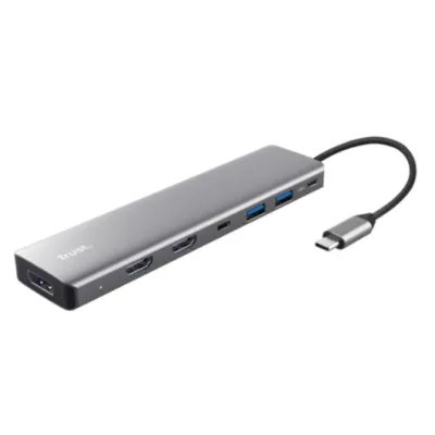 Hub 7 Puertos Usb-c Halyx Gris Trust Hub 7 Puertos Usb-c Halyx Gris Trust