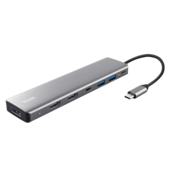 Hub 7 Puertos Usb-c Halyx Gris Trust