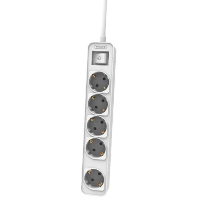 Regleta con Interruptor Philips CHP2154W/12/ 5 Tomas de Regleta con Interruptor Philips CHP2154W/12/ 5 Tomas de