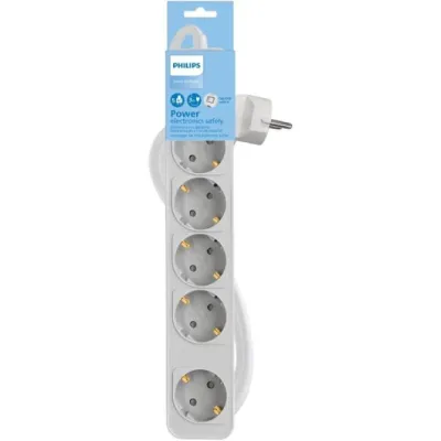 Regleta con Interruptor Philips CHP2154W/12/ 5 Tomas de Regleta con Interruptor Philips CHP2154W/12/ 5 Tomas de