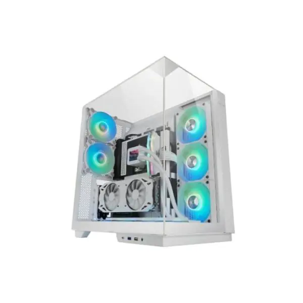 Torre PC Mars Gaming Mc-3gf Torre Atx Triple Cristal Templado 2 Ventiladores Argb 120mm Usb-c Blanco