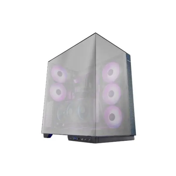 Torre PC Mars Gaming Mc-3gf Torre Atx Triple Cristal Cromado 2 Ventiladores Argb 120mm Usb-c Negro