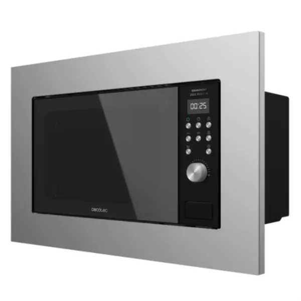 Cecotec GrandHeat 2000 Built-in SteelBlack Microondas Encastrable con Grill 20L 700W Negro