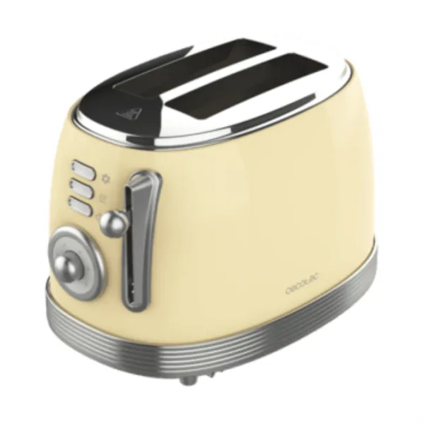 Cecotec Vintage 800 Light Yellow Tostadora Doble Ranura Extra Ancha 850W
