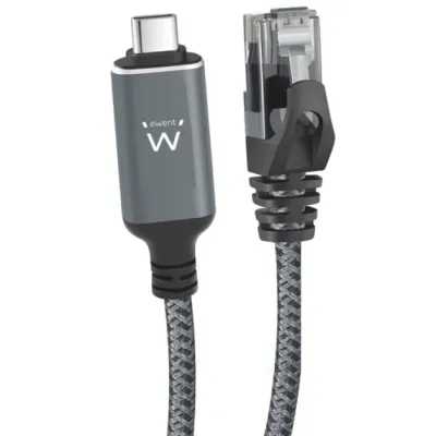 Ewent cable usb-c 3.1 a rj45 cat6 ftp, 1gbps, 1,5m