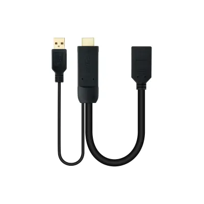 Nanocable Conversor HDMI 2.0 a DisplayPort V1.2 20cm Negro