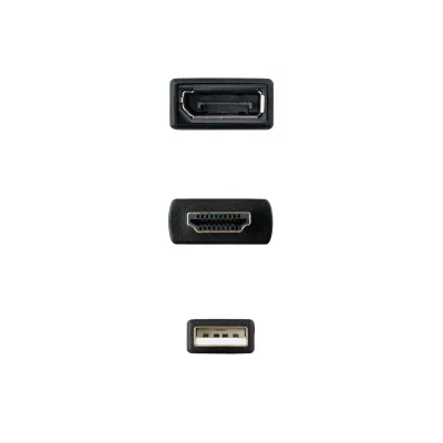 Nanocable Conversor HDMI 2.0 a DisplayPort V1.2 20cm Negro