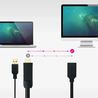 Nanocable Conversor HDMI 2.0 a DisplayPort V1.2 20cm Negro