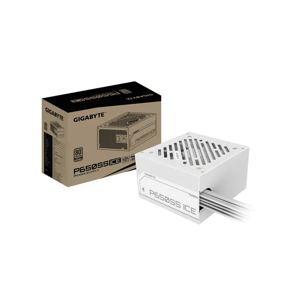 GIGABYTE P650SS ICE Fuente de Alimentación - PCIe 5.0, 80 PLUS Silver, Ventilador de 120 mm, Compatible con ATX 3.0, Enchufe EU