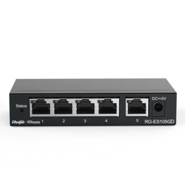 Ruijie unmanaged switch 5xgb rj45 steel case