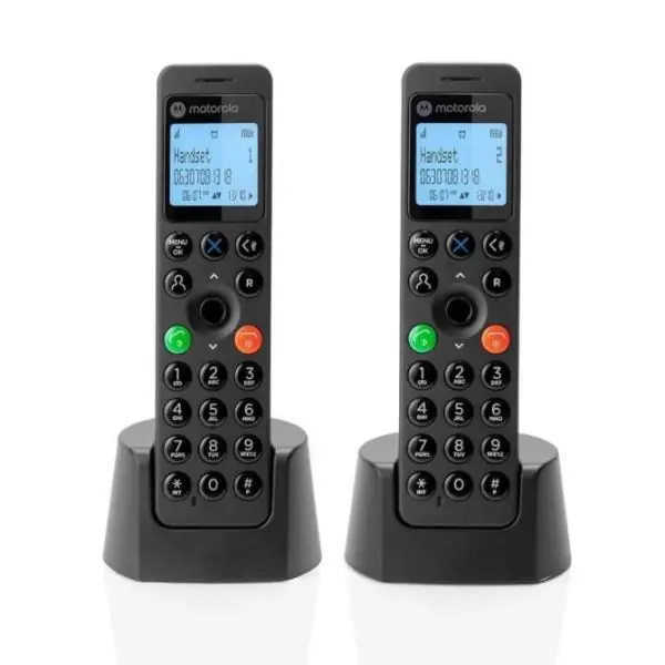 Motorola DOT202 KIT Teléfonos inalámbricos DECT DUO Negro