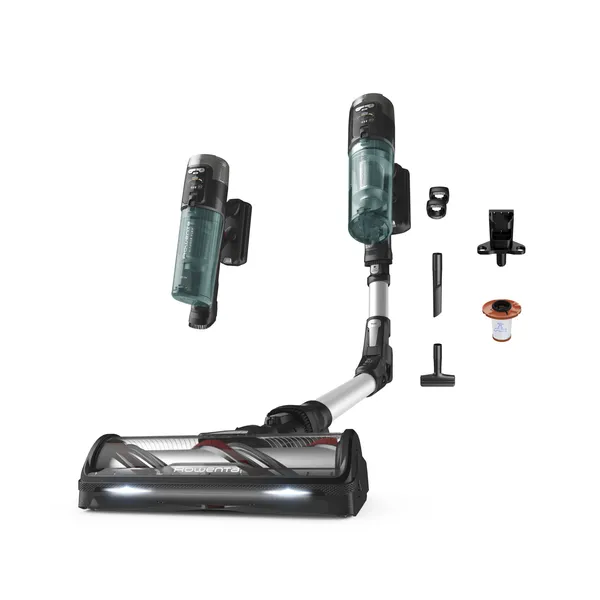 Rowenta RH9A32 Aspiradora escoba 2 en 1 Batería Secar Sin bolsa Aluminio, Verde