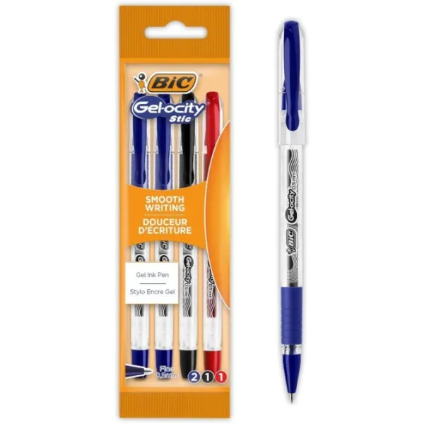 Bolígrafos de Tinta de Gel Retráctil Bic Gelocity Stic 992599/ 4 unidades/ Surtidos