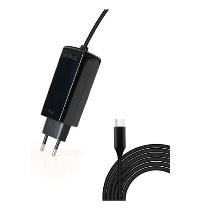 Cargador Automatico Portatil Gan Usb-c Pd 45w Cubico Negro Tooq