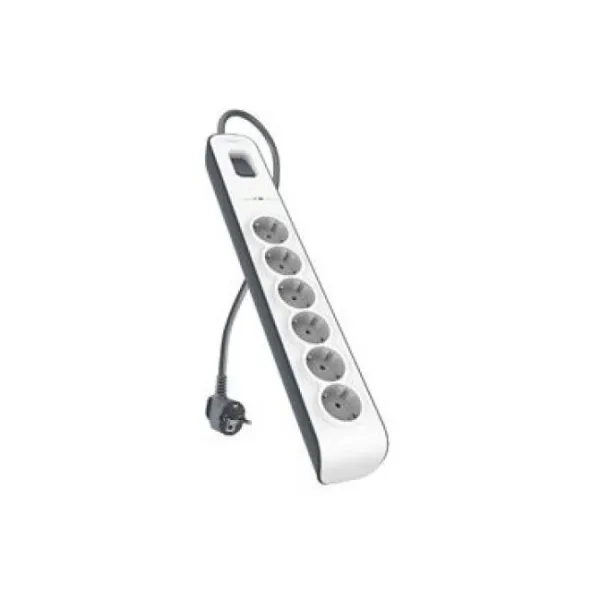 Regleta Alimentacion Belkin Bsv603vf2m-v2 De Protección Contra Sobretensiones 6 Tomas Boton Apagado Encendido Color Blanco/gr