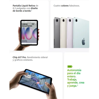 Apple iPad Mini 7 (2024) 128GB WiFi Purpura A17Pro