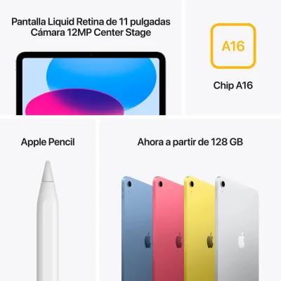 Apple iPad 11 (2025) A16 Wi-Fi+Celular 512GB Plata Apple iPad 11 (2025) A16 Wi-Fi+Celular 512GB Plata