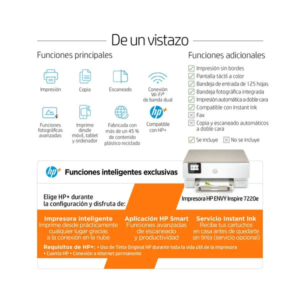 HP ENVY Impresora multifunción Inspire 7220e