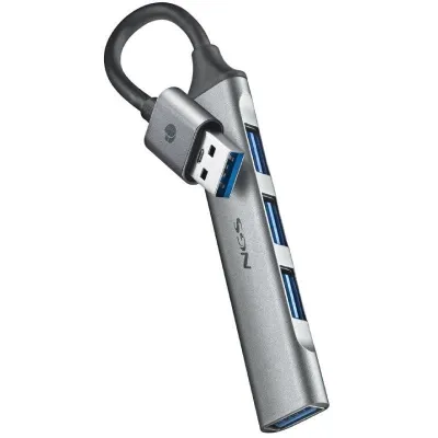 Ngs hub 4 puertos usb: 1 x usb 3.2, 3 x usb 2.0