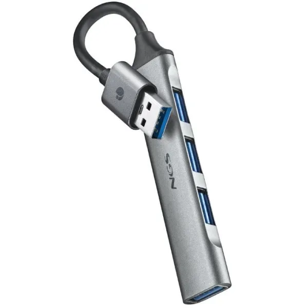 Ngs hub 4 puertos usb: 1 x usb 3.2, 3 x usb 2.0