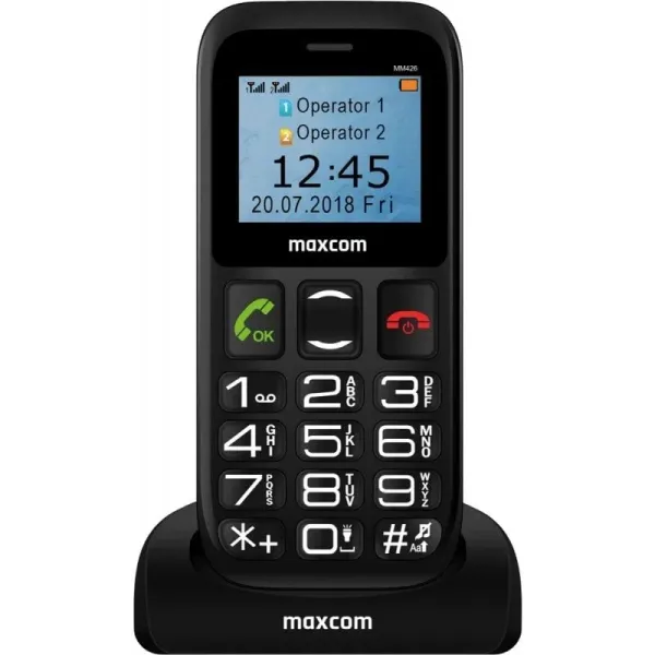MaxCom Comfort MM426 4,5 cm (1.77") 72 g Negro Teléfono para personas mayores
