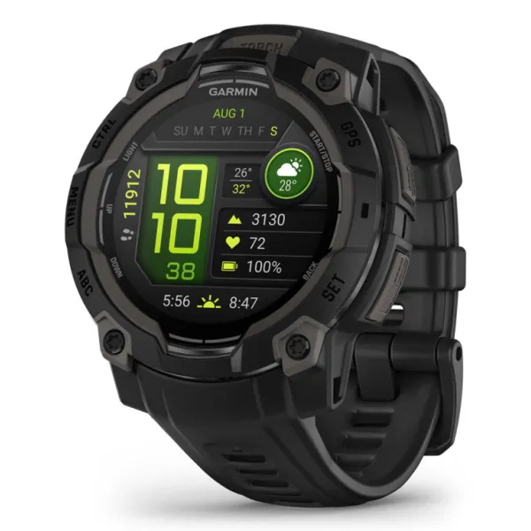 Garmin Instinct 3 45mm AMOLED Reloj Smartwatch Deportivo GPS 10ATM Negro con Correa Negra