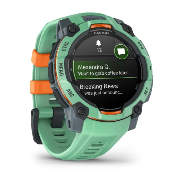 Garmin Instinct 3 45mm AMOLED Reloj Smartwatch Deportivo GPS 10ATM Verde con Correa Verde