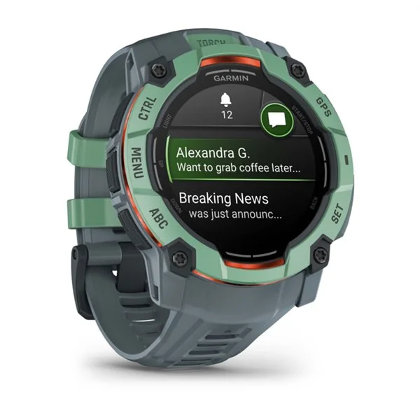 Garmin Instinct 3 50mm AMOLED Reloj Smartwatch Deportivo GPS 10ATM Verde con Correa Gris