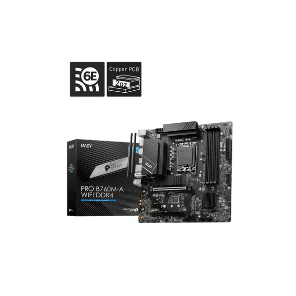 MSI PRO B760M-A WIFI DDR4 placa base Intel B760 LGA 1700 micro ATX
